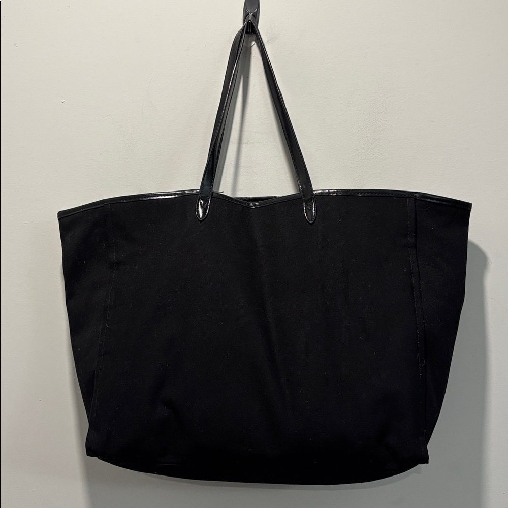 Victoria’s Secret Sequin Stripe Tote Black Large Shopper Weekender Bag NWT - Picture 3 of 14